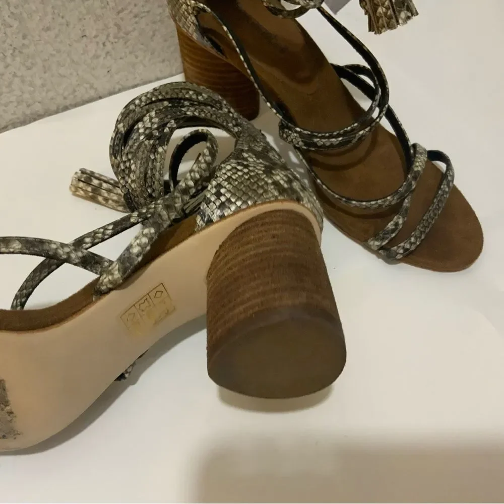 Jeffrey Campbell Womens Snakeskin Despina Heels Sandals size 7